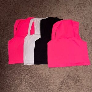 Pink, White, and Black Crop Tops